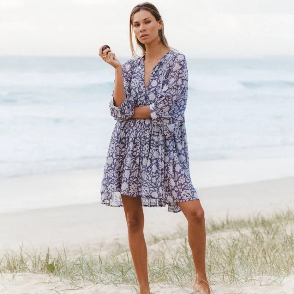 Daughters of India Kyra Mini Dress Blue